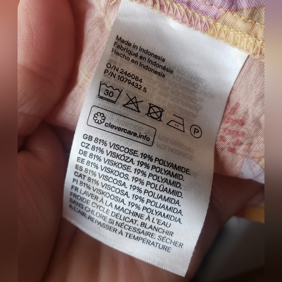 Floral V-Neck Swim Cover-Up Dress in Yellow & Pink - Picture 8 of 13